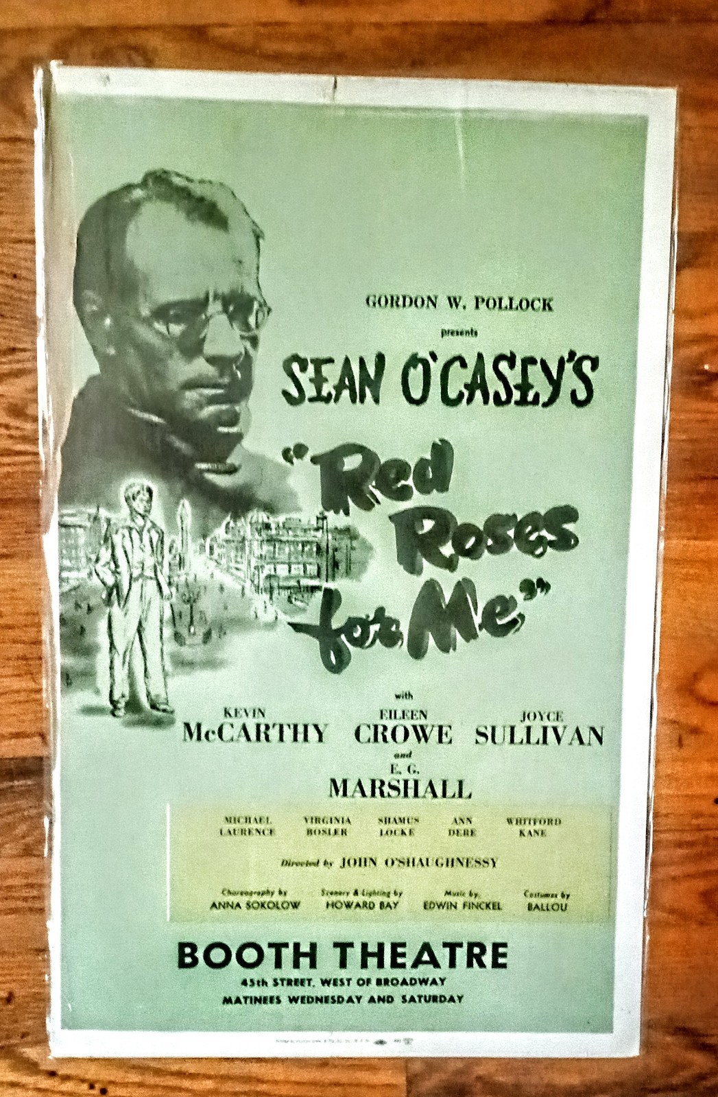 SEAN O’CASEY ‘S “RED ROSES FOR ME” ORIGINAL BROADWAY LOBBY CARD Only 1 Existing