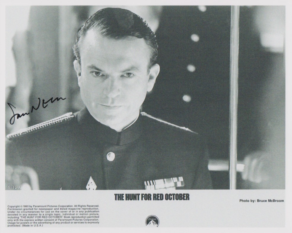 SAM NEILL hand-signed HUNT FOR RED OCTOBER 8×10 authentic w/ coa GREAT CLOSEUP