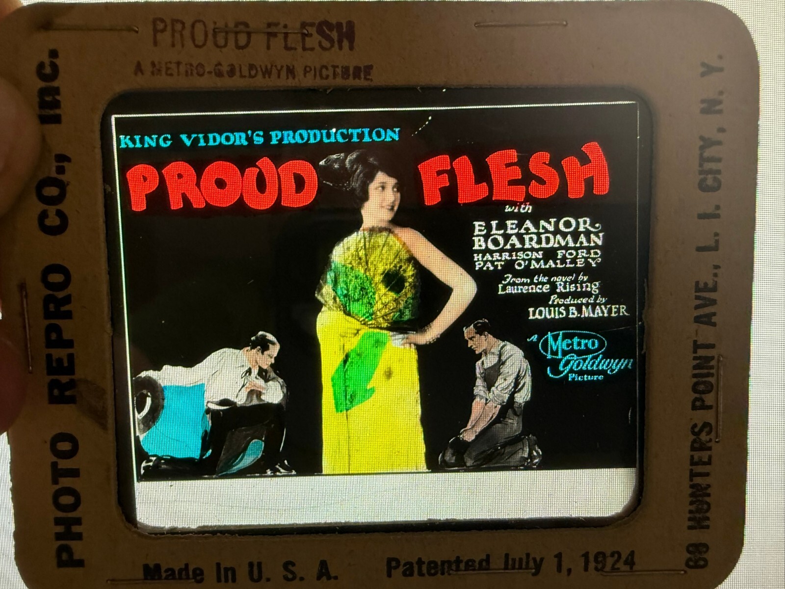 Silent Movie Magic Lantern Glass Slide Proud Flesh King Vidor Elenor Boardman