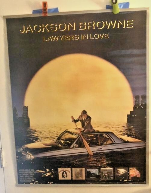 RARE 1983 JACKSON BROWNE “LAWYERS IN LOVE” ELEKTRA/ASYLUM PROMOTIONAL POSTER!