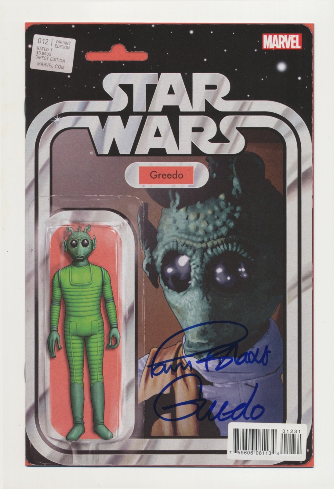 PAUL BLAKE Signed Star Wars Greedo Comic Action Figure Variant BAS Beckett