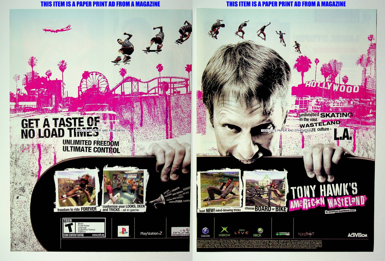 Tony Hawk’s American Wasteland Activision 2005 Print Magazine Ad Poster ADVERT