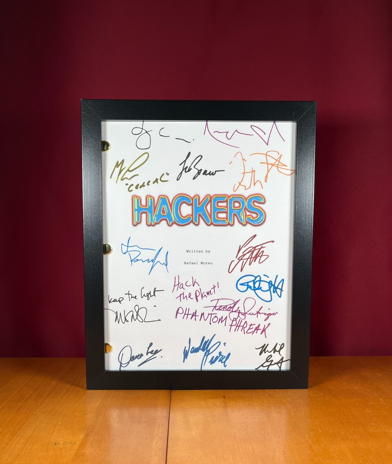 Hackers Script Signed- Autograph Reprints- Angelina Jolie- Hack the Planet
