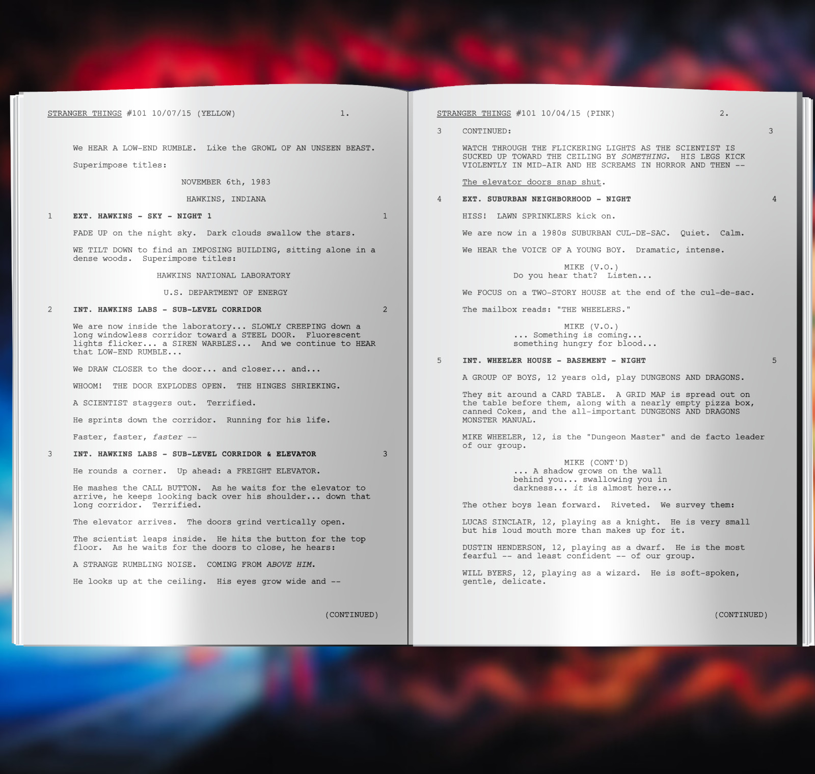 Stranger Things Pilot Script- Autograph Signed Reprint -Vanishing of Will Byers-