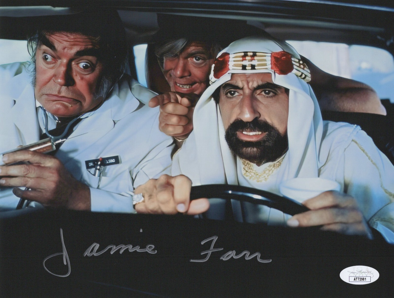 JAMIE FARR Signed THE CANNONBALL RUN 8×10 SHEIK Photo Autograph JSA COA CERT