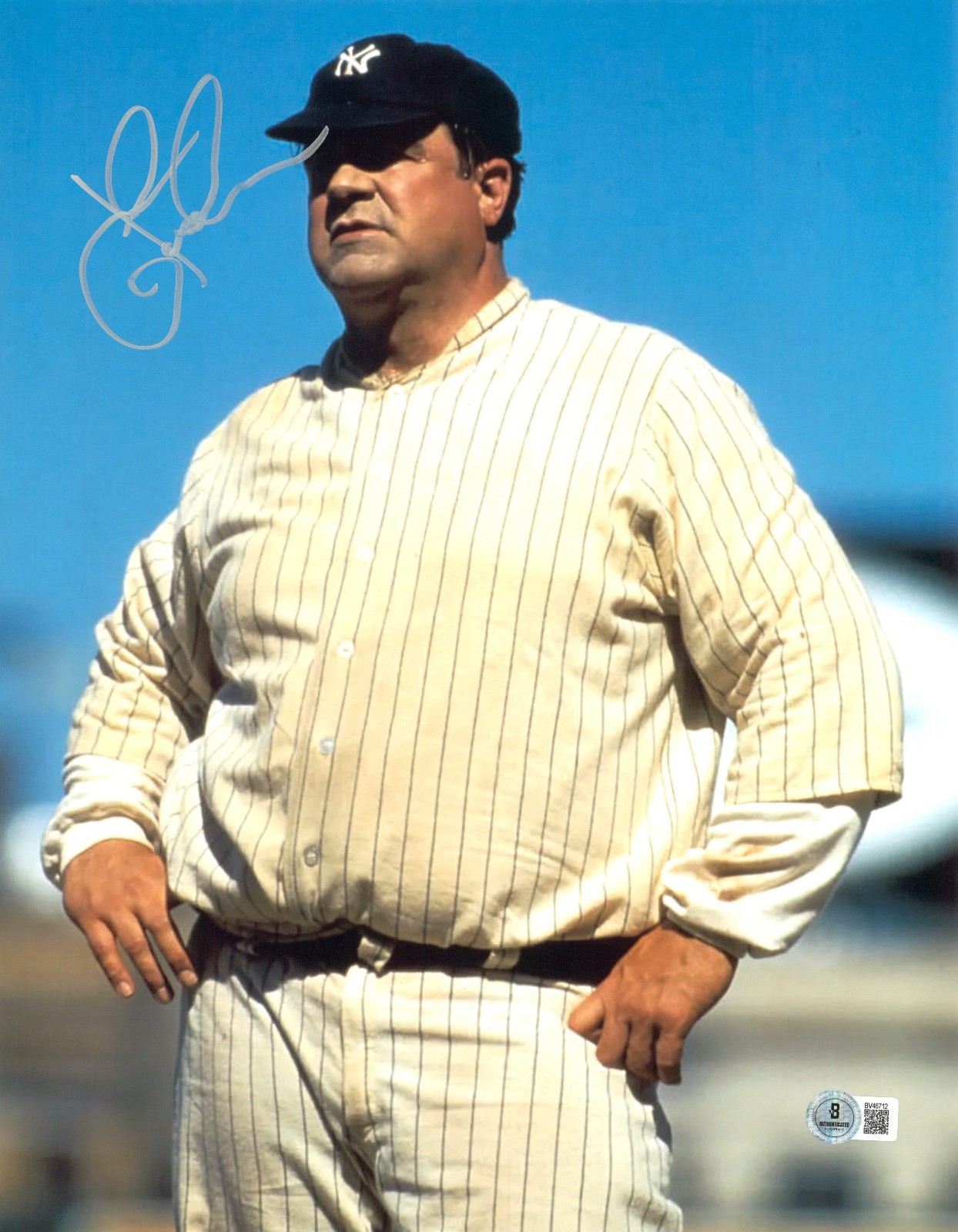 JOHN GOODMAN SIGNED AUTOGRAPH THE BABE 11×14 PHOTO BECKETT BAS BABE RUTH YANKEES