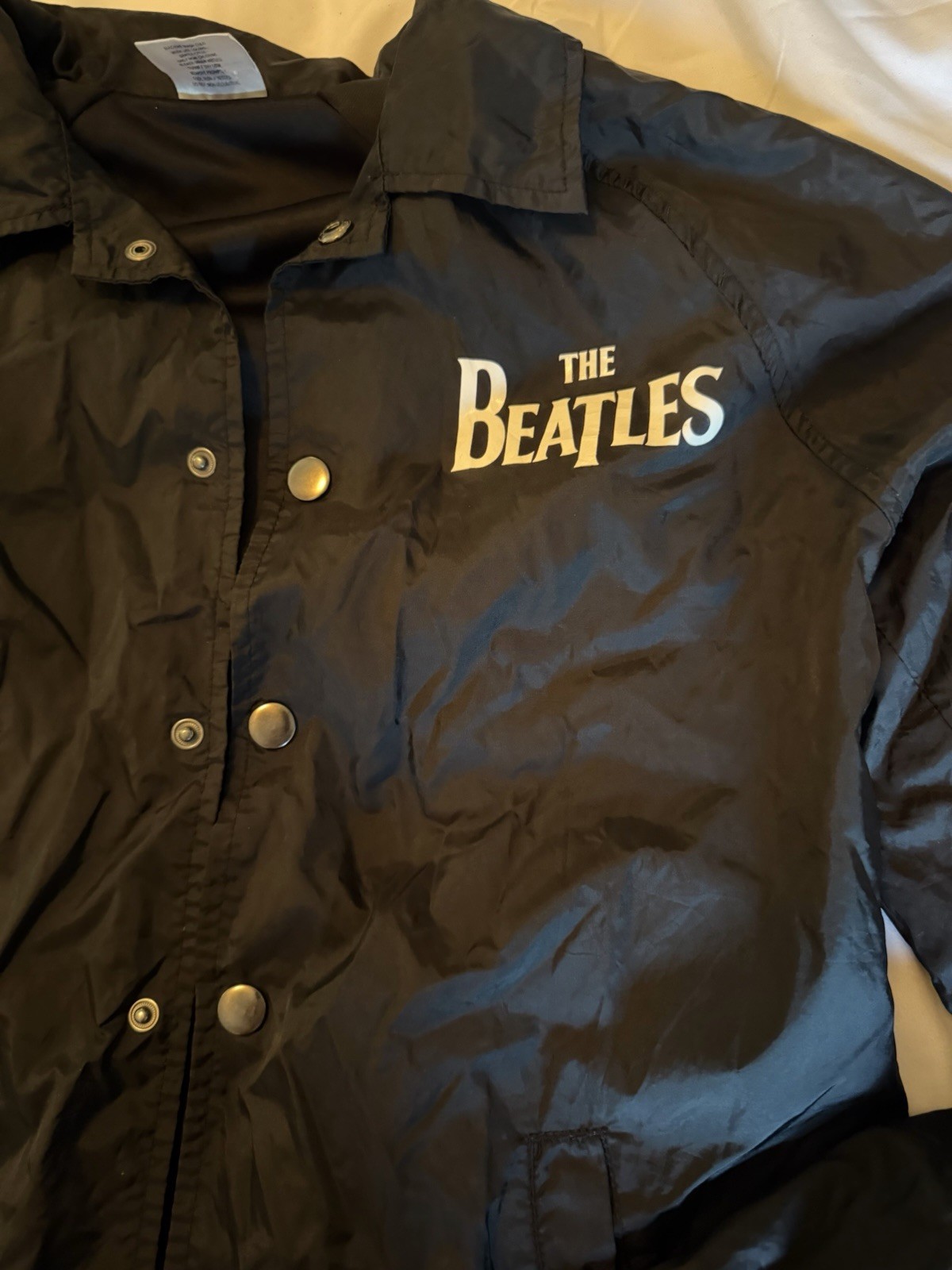 The Beatles Abbey Road Coach Jacket Windbreaker Black Size Small Official 2017
