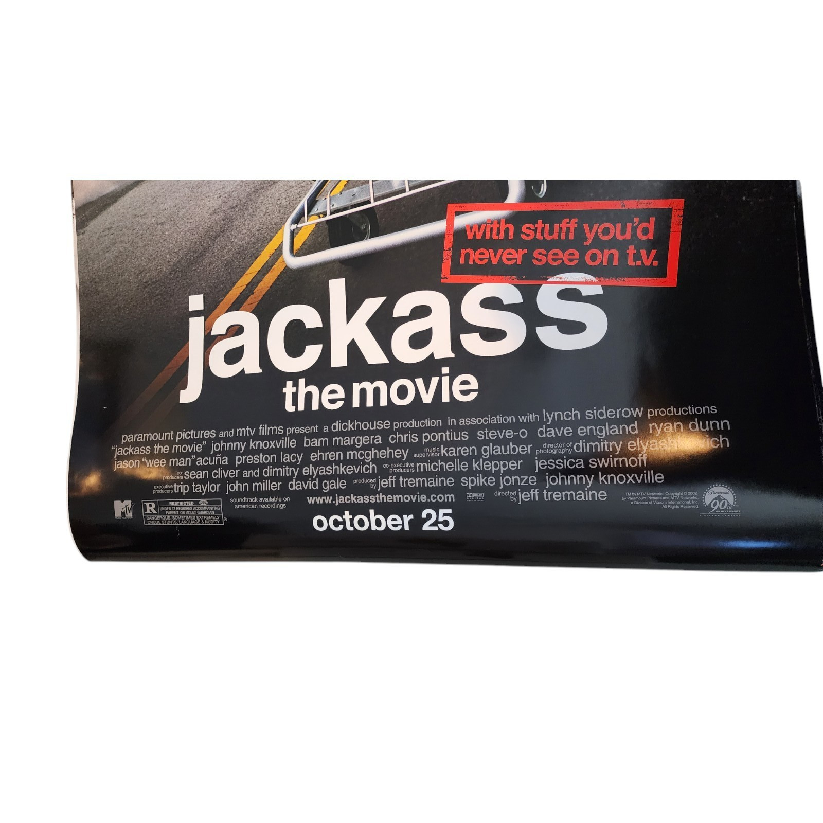 2002 Jackass Jeff Tremaine Double Sided 27″ x 41″ Theatrical Movie Poster