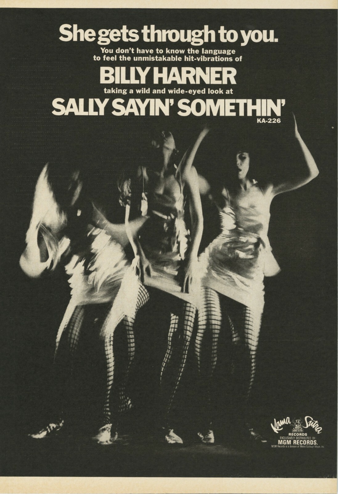 Rare Billy Harner Northern Soul “Sally..” ORIGINAL ad, Mounted w/Magnetic Frame!