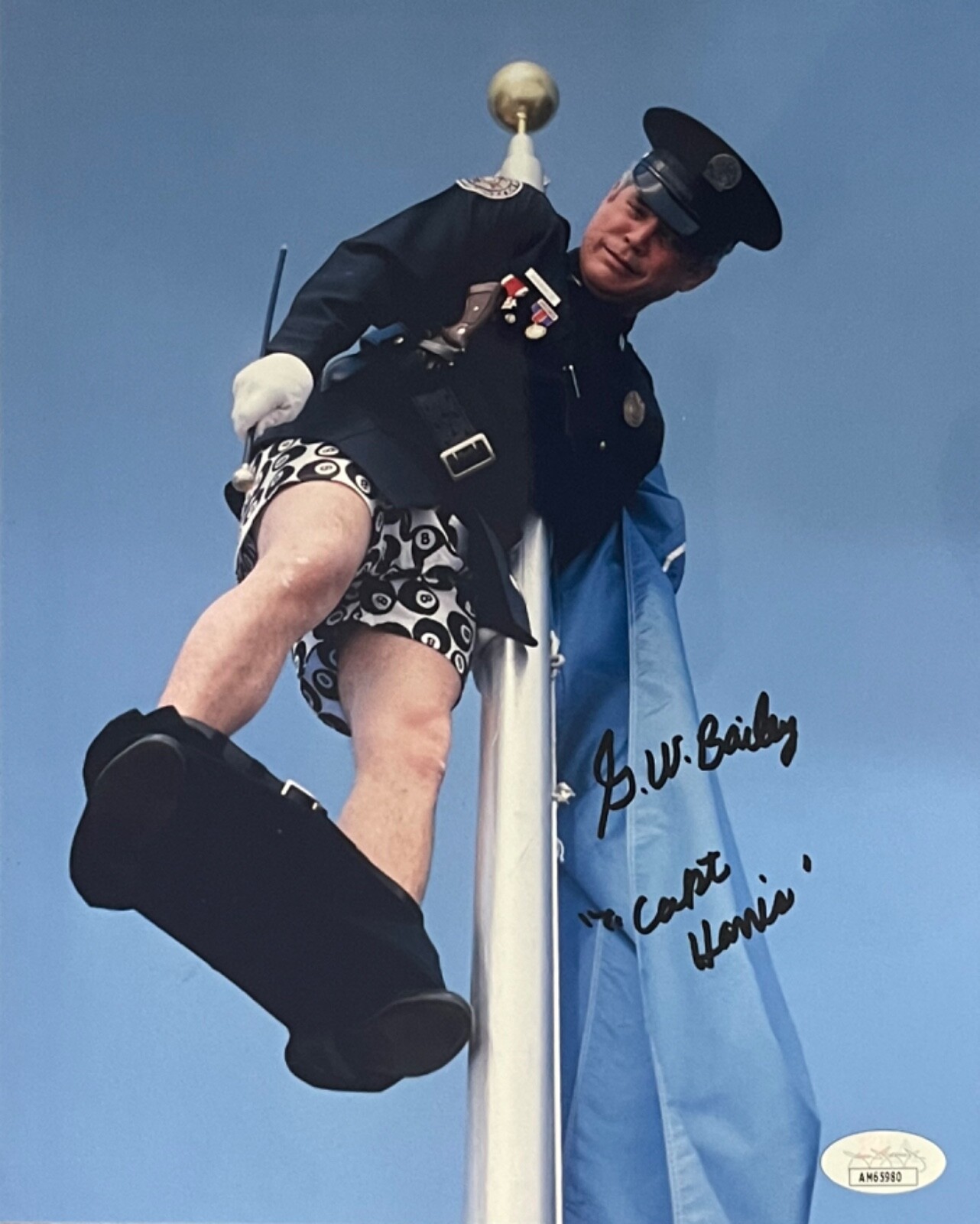 G.W. BAILEY SIGNED 8X10 PHOTO POLICE ACADEMY 6 CITY UNDER SIEGE JSA COA