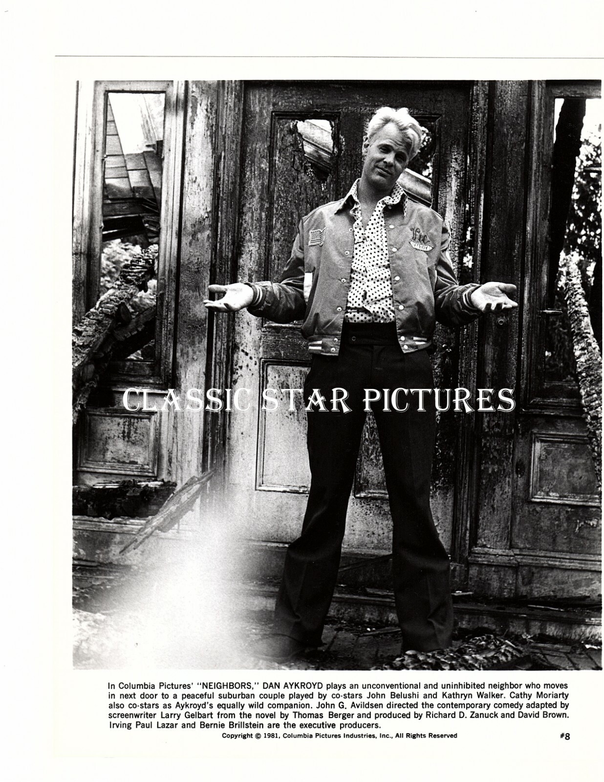 AA41 Dan Aykroyd Neighbors 1981 8 x 10 vintage photograph