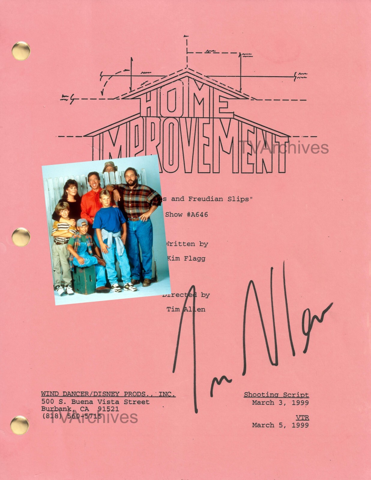 HOME IMPROVEMENT TV Comedy Series Script, Tim Allen Sitcom Signed (Copy)