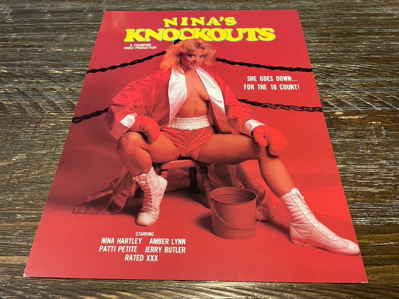 Nina’s Knockouts The Big Pink 8.5″ x 11″ Adult Film Promo Ad Slick Nina Hartley