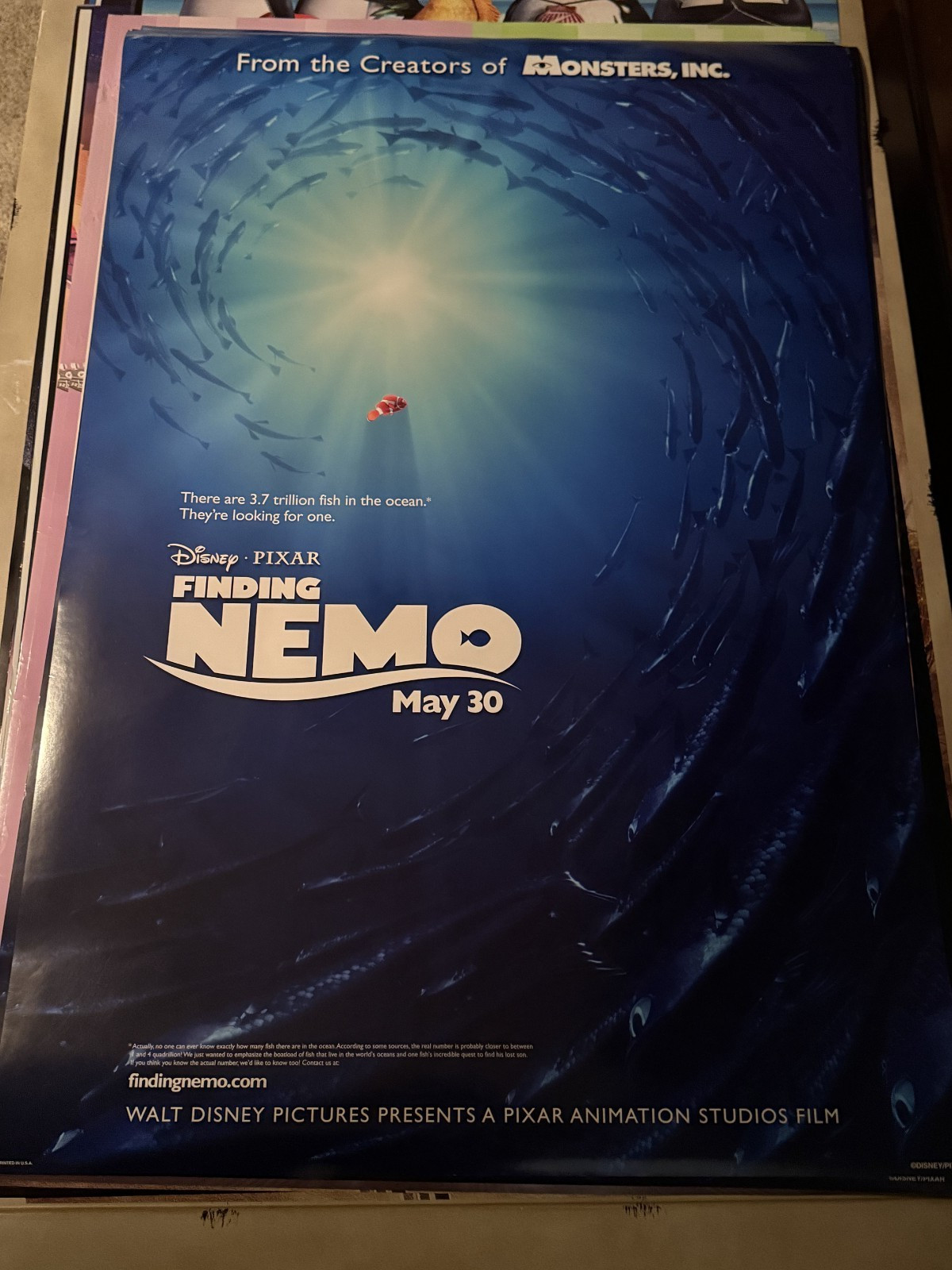 FINDING NEMO DISNEY PIXAR DOUBLE SIDED 2003 Original THEATER POSTER 27×40 NM