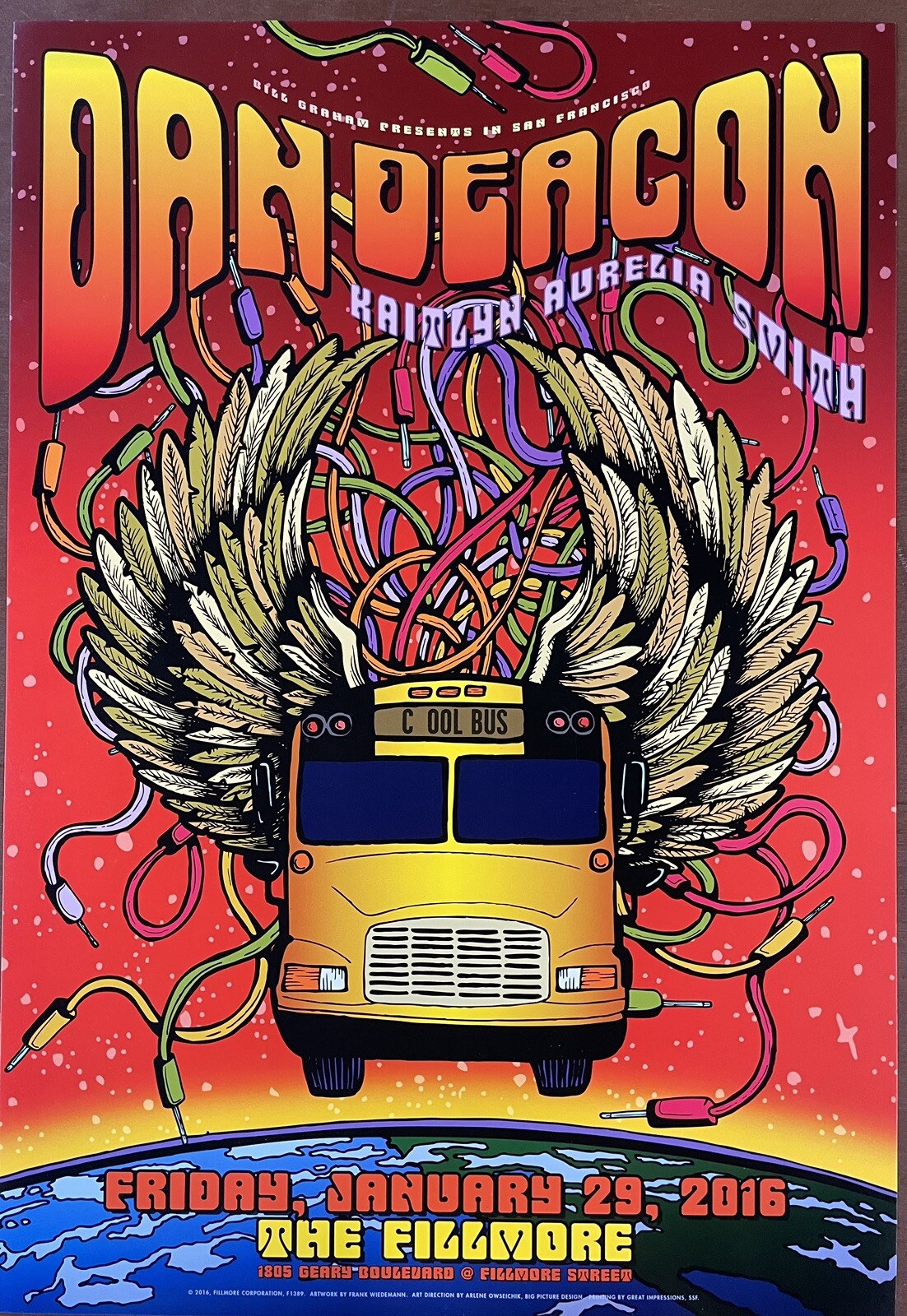 Dan Deacon Concert Poster 2016 F-1389 Fillmore