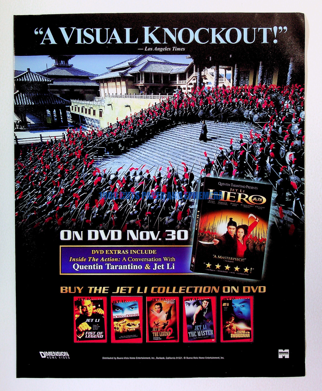 Hero Dimension Home Video Miramax 2004 Jet Li Print Magazine Ad Poster ADVERT