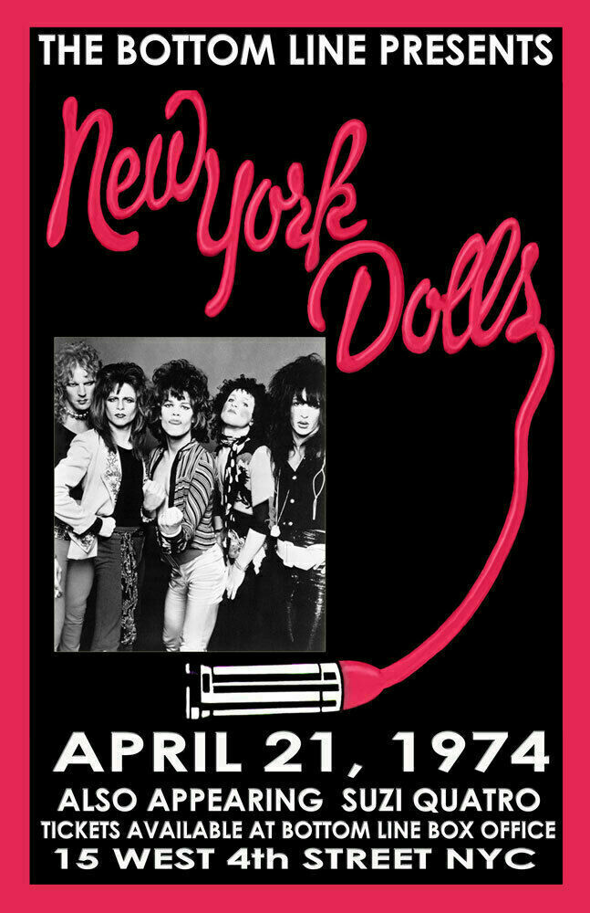NEW YORK DOLLS REPLICA*BOTTOM LINE*1974 CONCERT POSTER