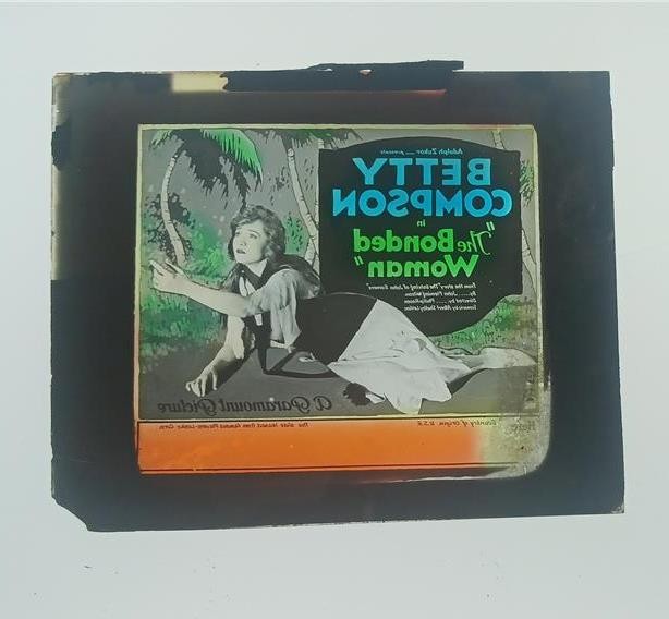 MAGIC LANTERN GLASS SLIDE 1922 SILENT MOVIE THE BONDED WOMAN BETTY COMPSON