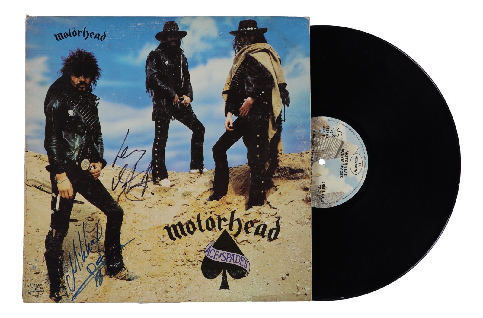 Lemmy Kilmister & Mikkey Dee 2X Signed Motorhead Ace Of Spades LP W/ Beckett BAS