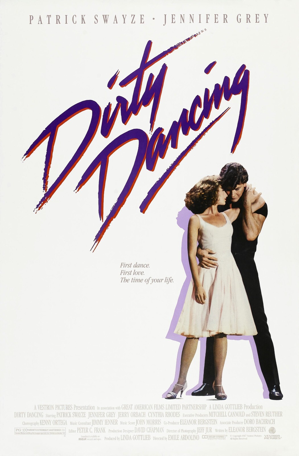Dirty Dancing movie poster – Patrick Swayze, Jennifer Grey – 11 x 17 inches