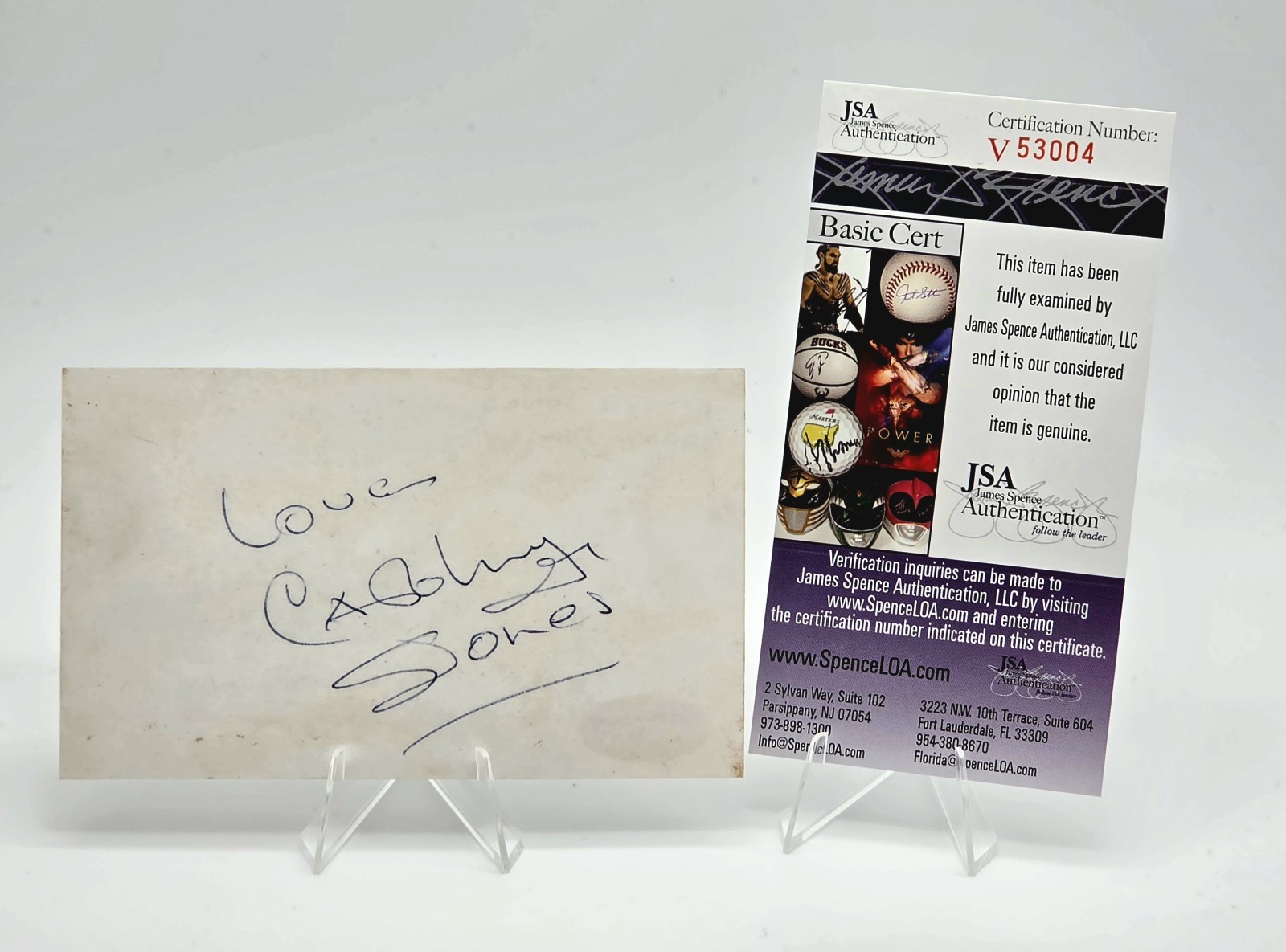Carolyn Jones Signed 3×5 Index Card Autograph JSA Addams Family Morticia Batman