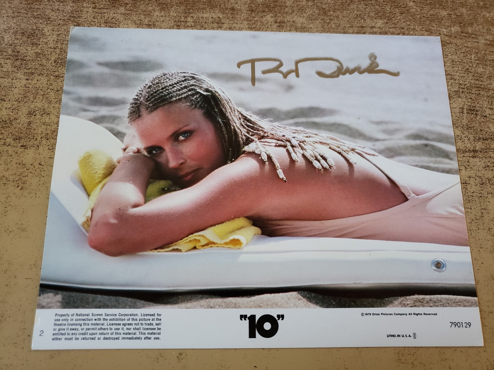 HAND SIGNED BO DEREK 1970s EXCELLENT “10” THE MOVIE 8×10 PHOTO