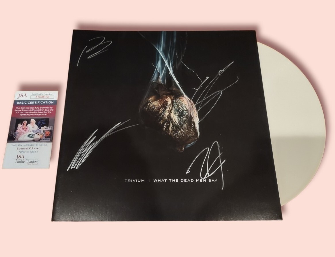 TRIVIUM SIGNED WHAT THE DEAD MEN SAY VINYL LP JSA record autograph Matt Heafy