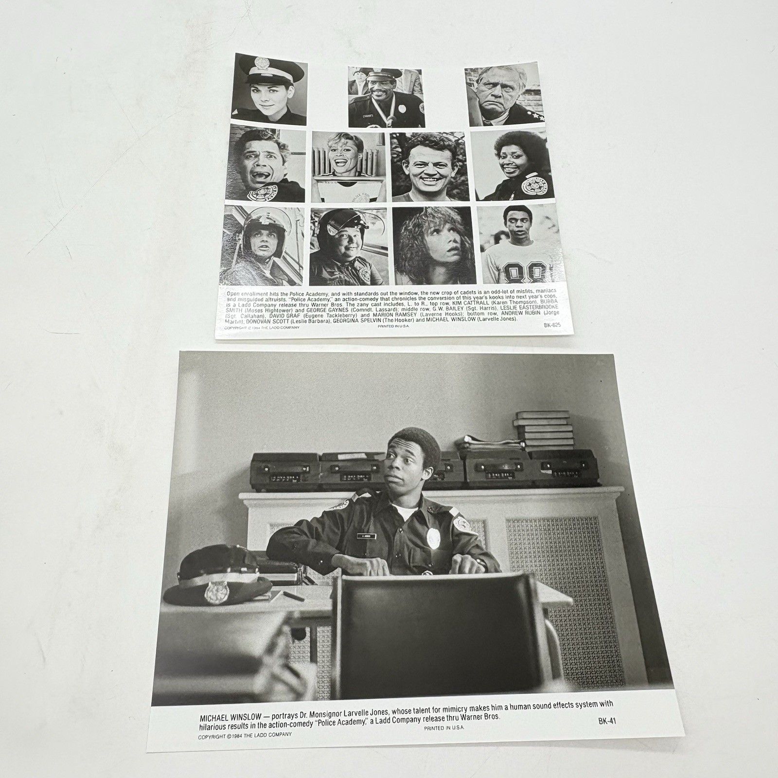 POLICE ACADEMY Movie Lobby Card Lot of 15 Pictures With Binder & Character Bios