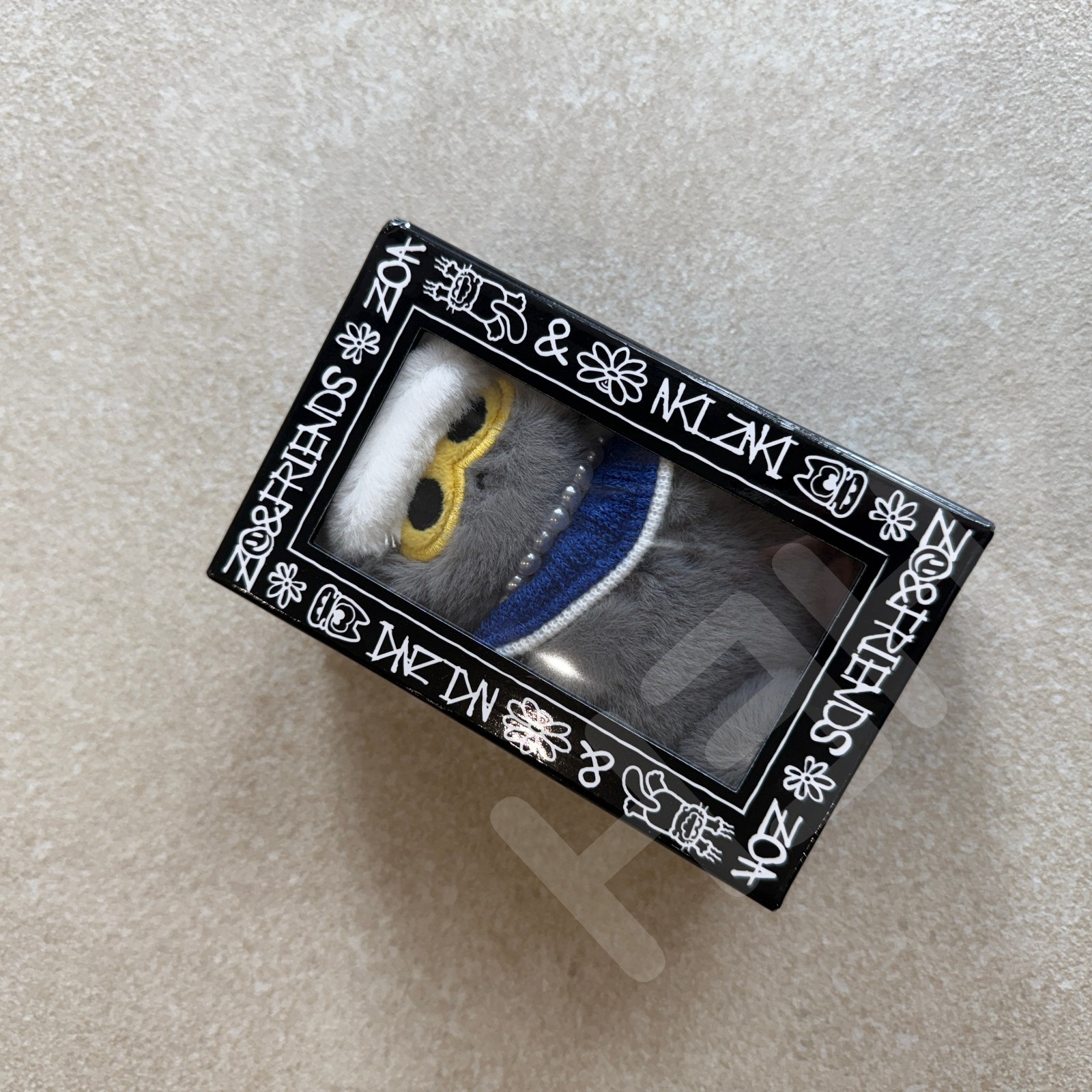 G-DRAGON Zo&Friends Zoa Plush Keyring Grey Ship from Korea