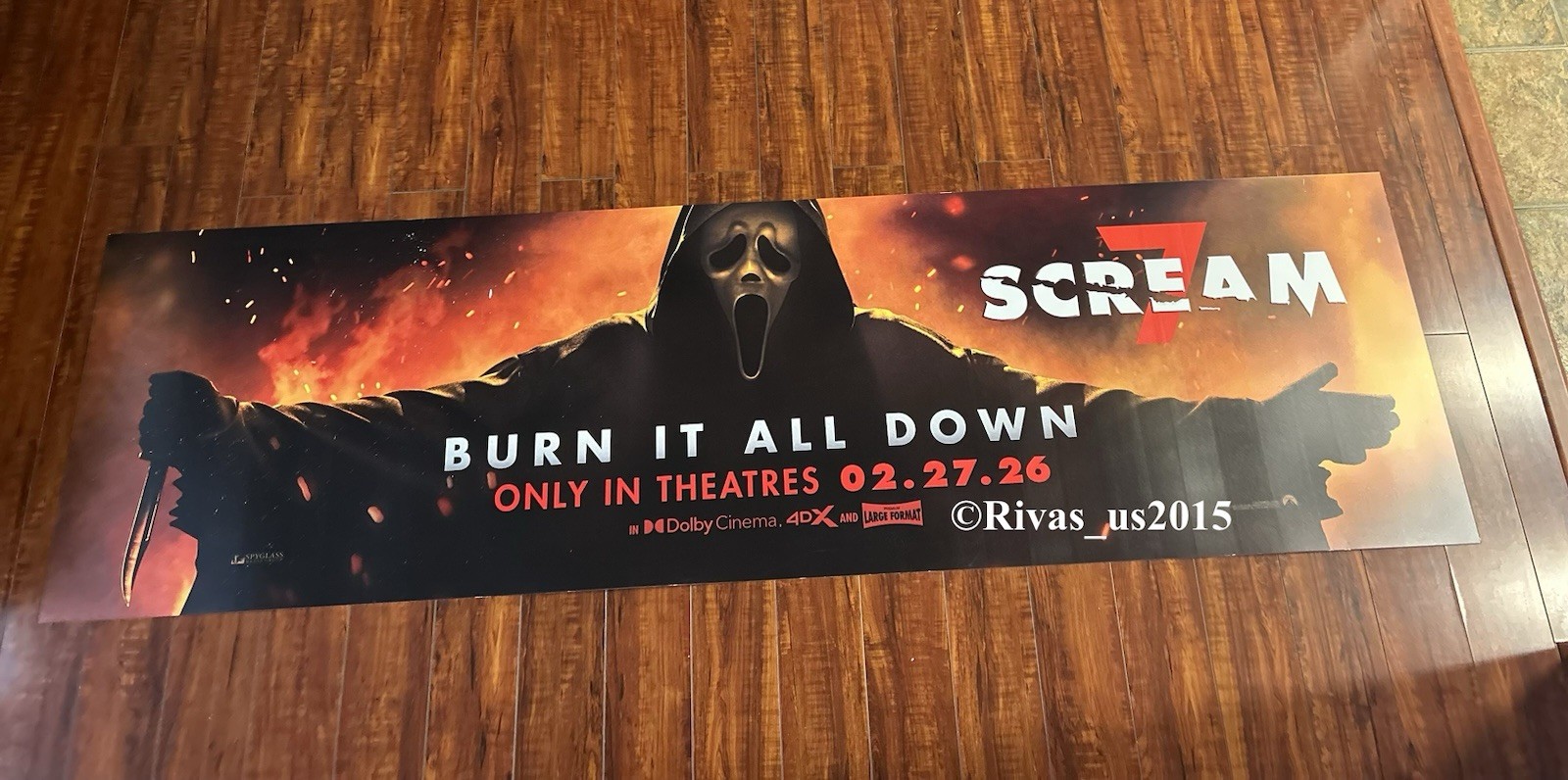 SCREAM 7 Ghost Face 2026 Burn It All Down BUS BENCH MOVIE POSTER