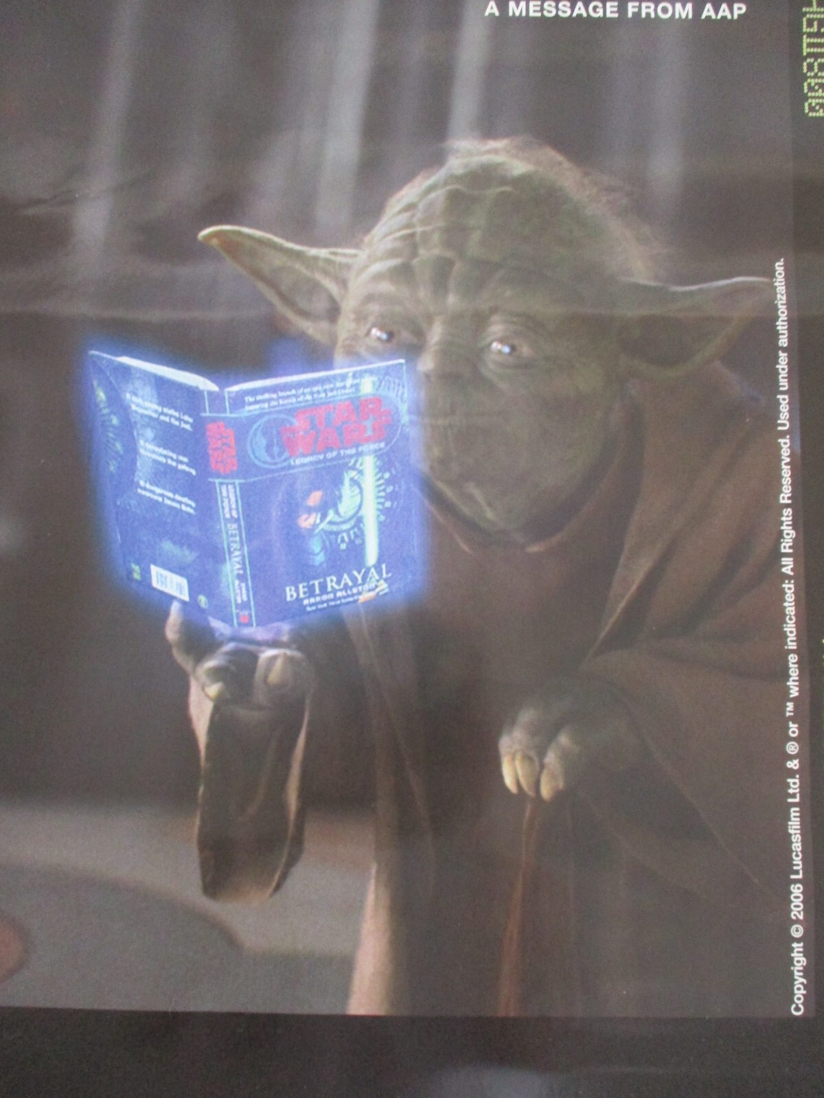 YODA GETS CAUGHT READING Star Wars 24″ x 18″ Promo Poster Original 2006