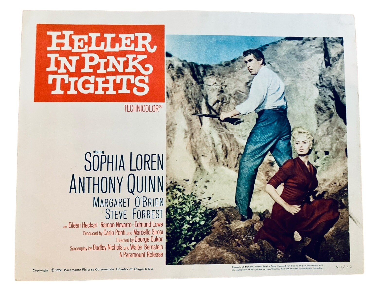 Heller In Pink Tights Sophia Loren Vintage Lobby Card Movie Theater Home Decor