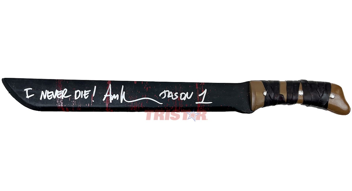 Ari Lehman Autographed Friday The 13th Toy Machete I Never Die, Jason 1 TRISTAR