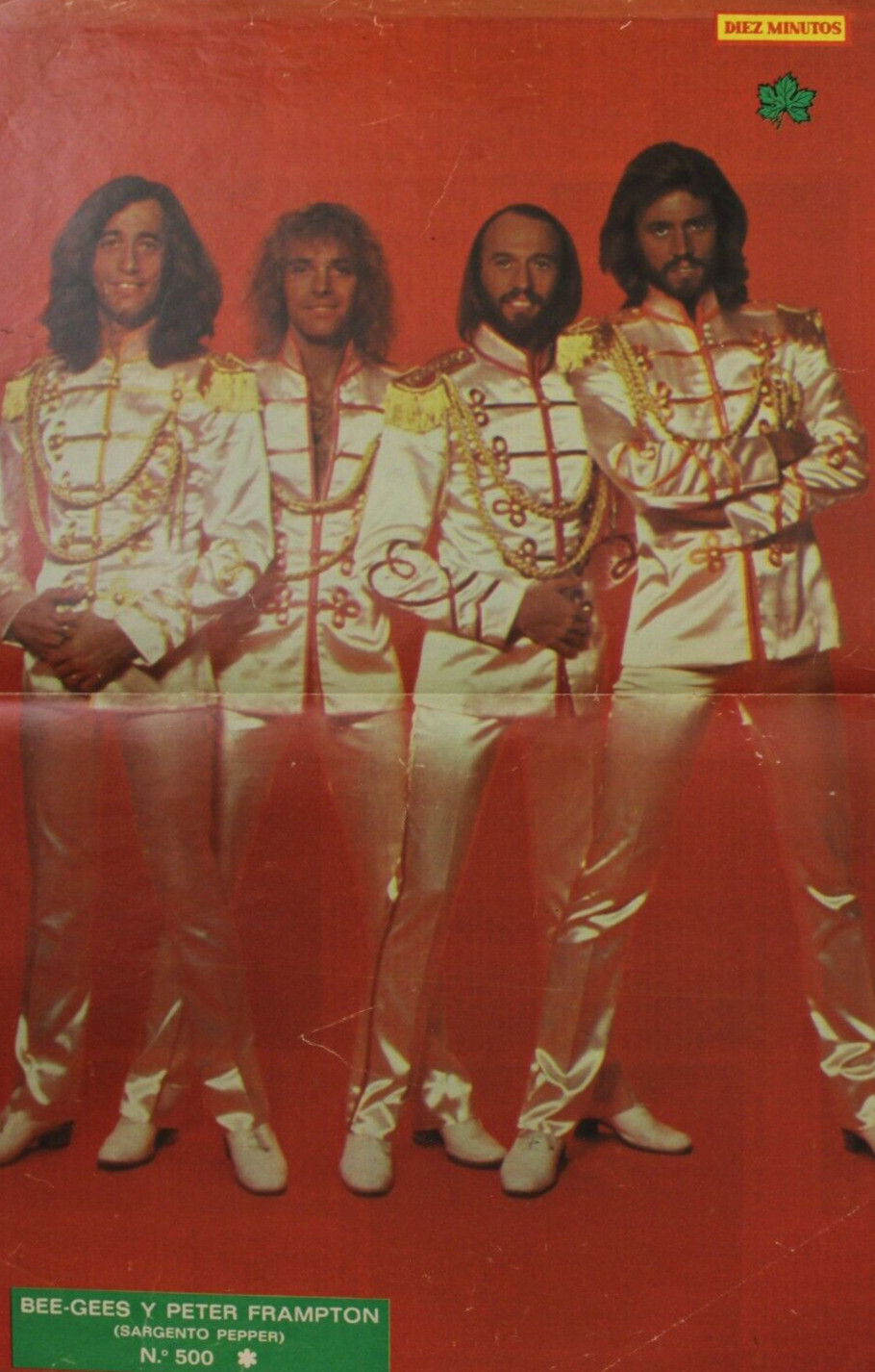 1970s BEE GEES Poster Spanish Vintage 15″ x 10.25″ (38 x 26 cm) Heavy Marks READ