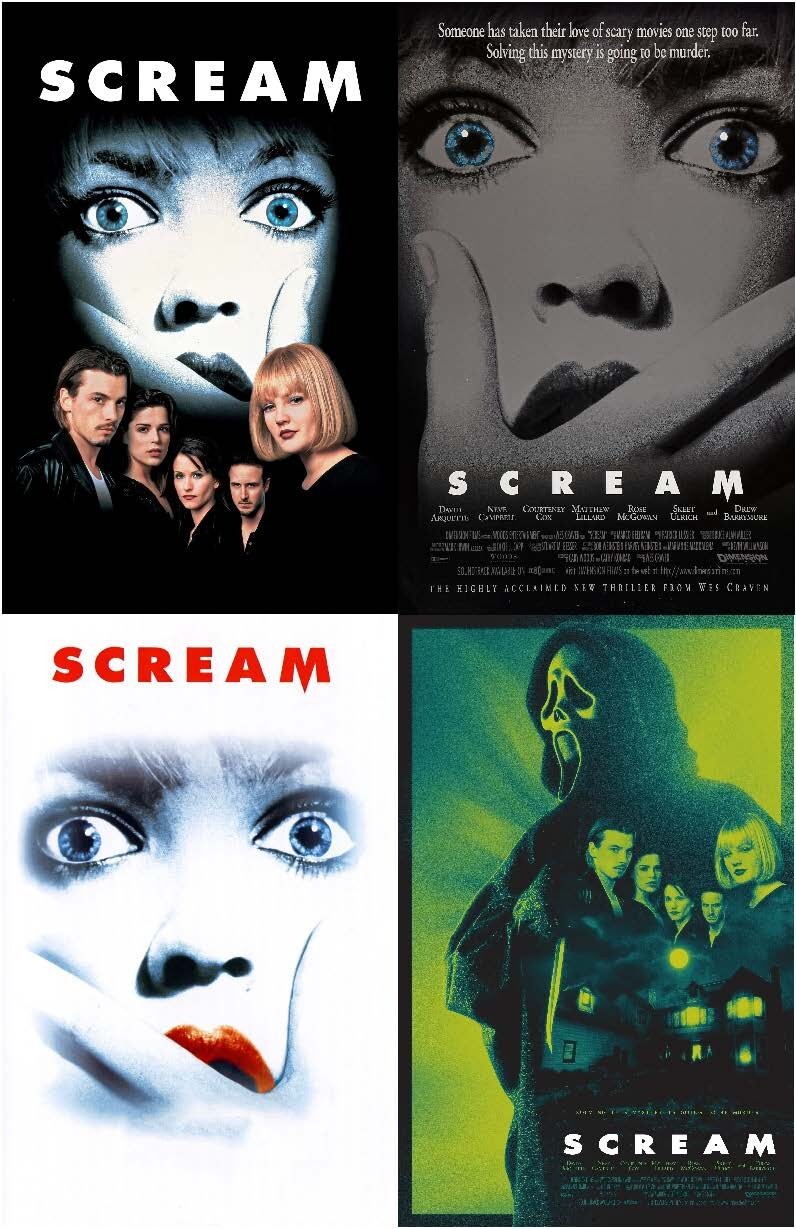 1996 Scream Set Of 4 11X17 Movie Posters Sidney Prescott Ghostface Horror 🔪🍿
