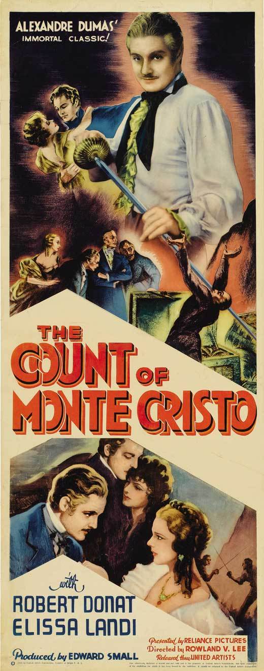 THE COUNT OF MONTE CRISTO Movie POSTER 14×36 Half Sheet Robert Donat Elissa