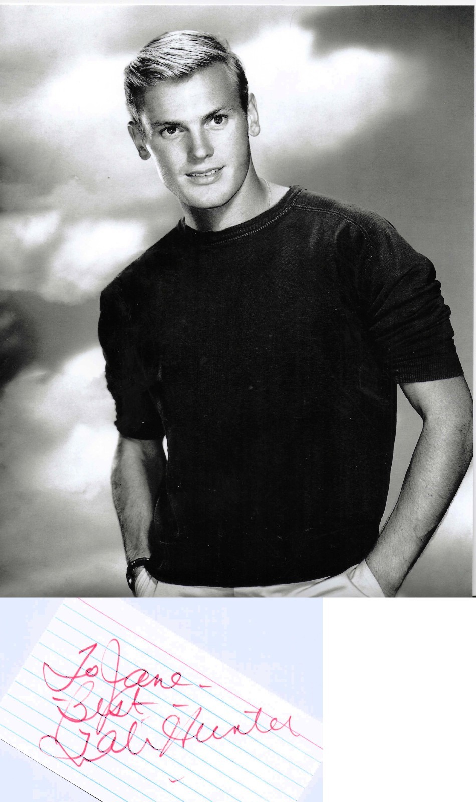TAB HUNTER signature piece with 8×10 photo DAMN YANKEES with UACC COA