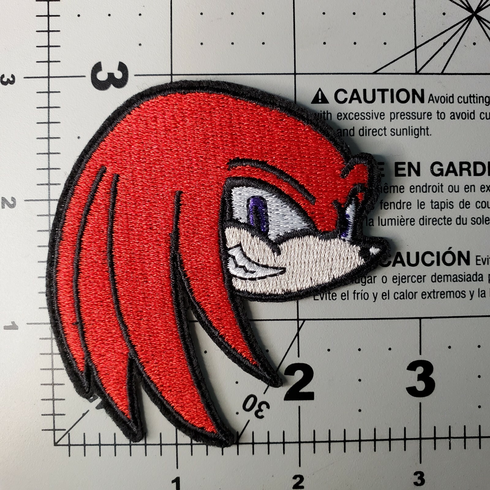 Sonic Knuckles Head Patch 2 3/4 inches