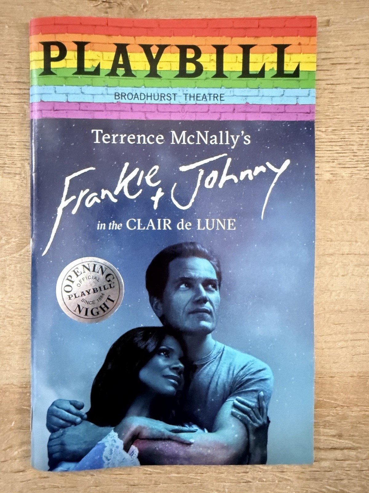 Playbill OPENING NIGHT Program – Terrence McNally’s Frankie + Johnny ￼