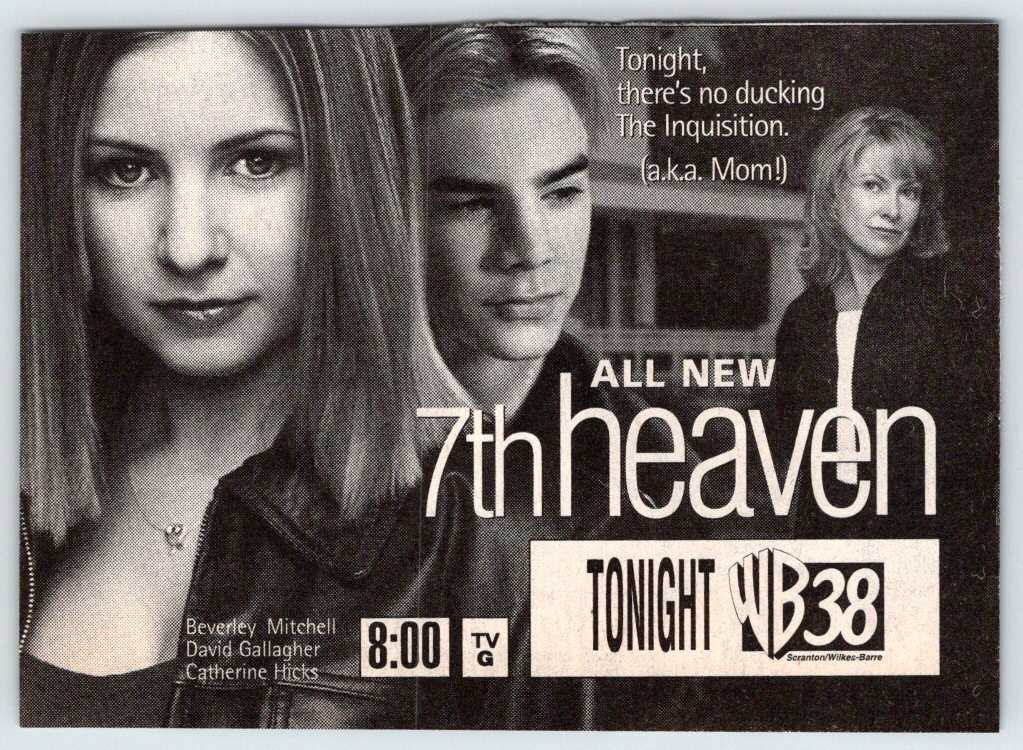 2001 7TH HEAVEN 3.5″X 5″ TELEVISION AD The WB Network 2000’s TV45