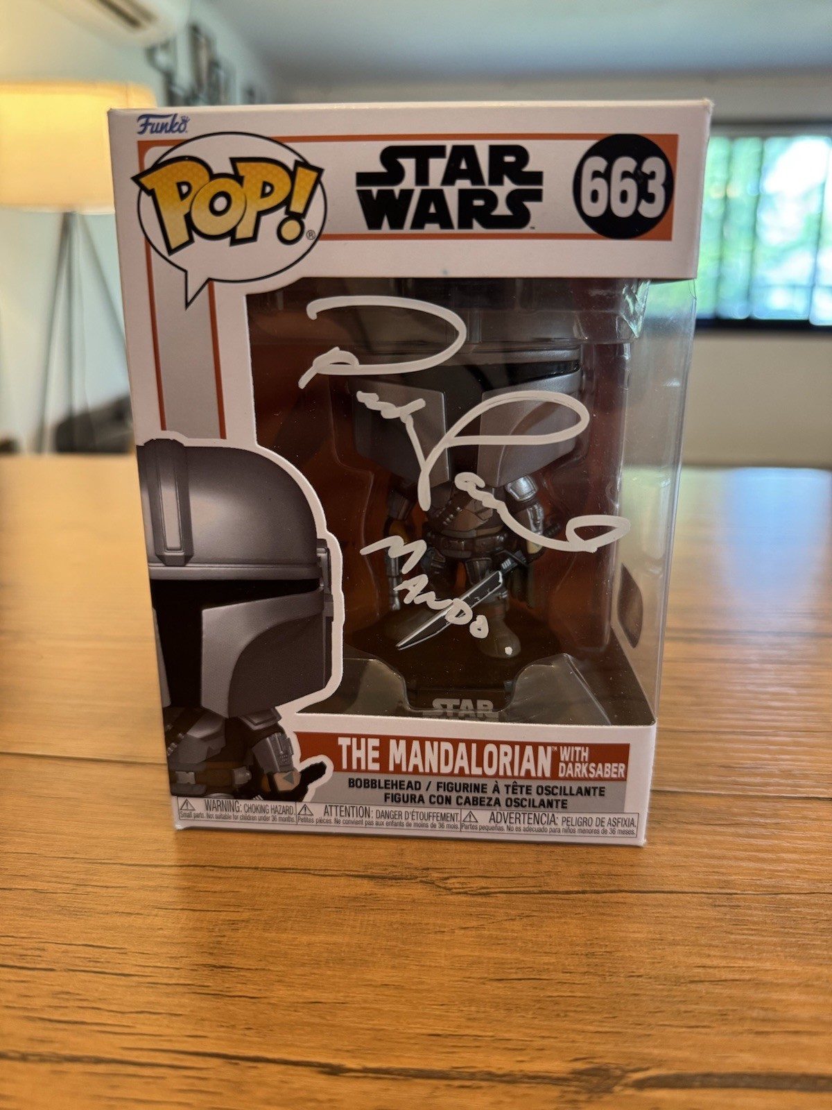 Pedro Pascal Signed Autographed StarWars The Mandalorian Funko Pop #663 SWAU COA