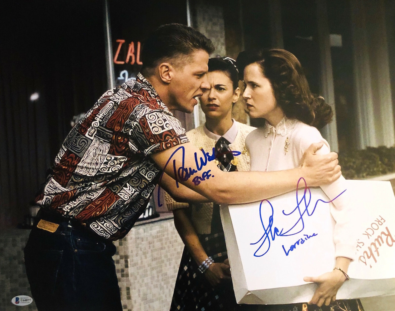 LEA THOMPSON TOM WILSON SIGNED AUTOGRAPH “BACK TO THE FUTURE” 16X20 BECKETT 2