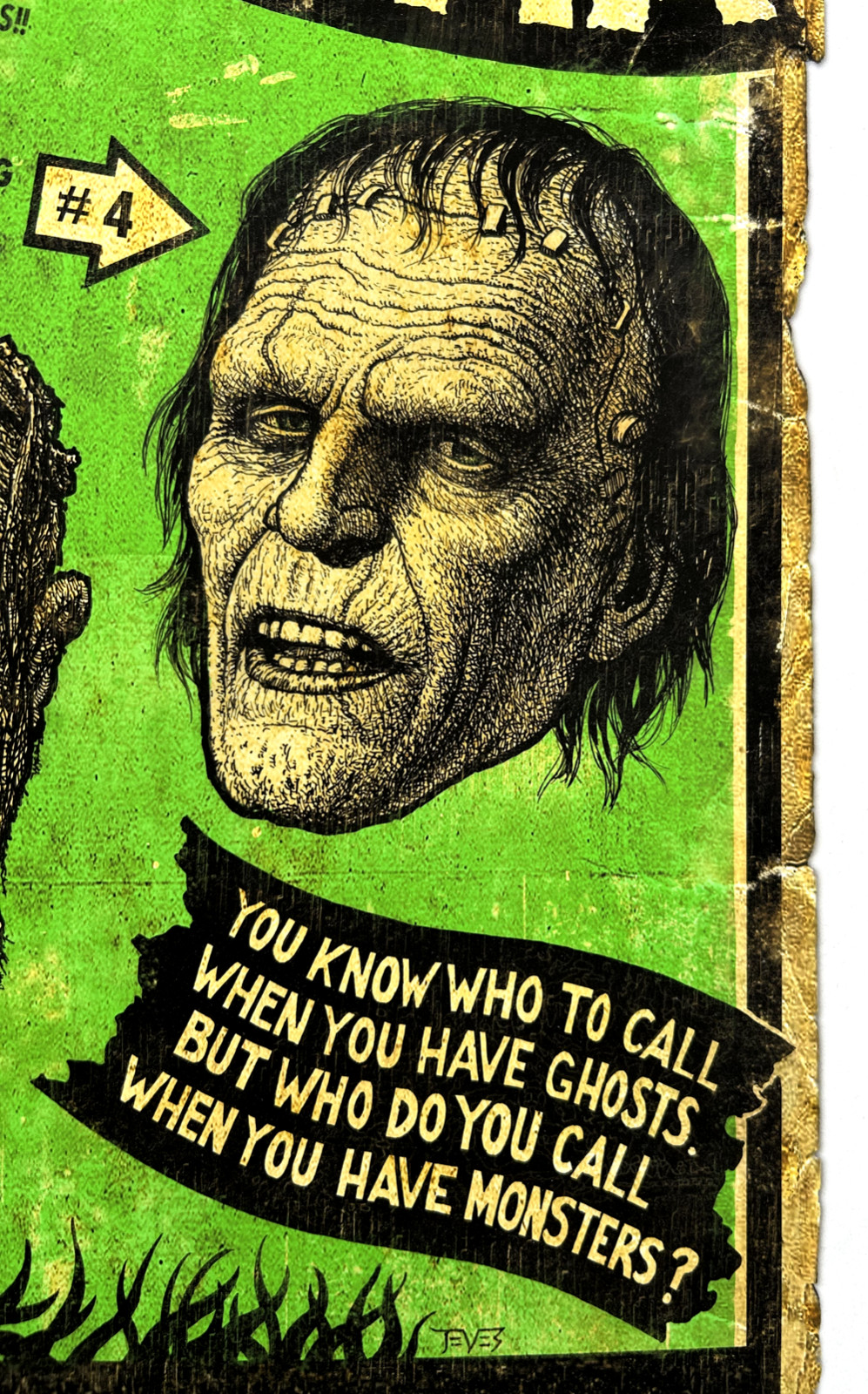 MONSTER SQUAD (1987) Screen Print SPOOK SHOW Green-Style MILES TEVES Rare SIGNED