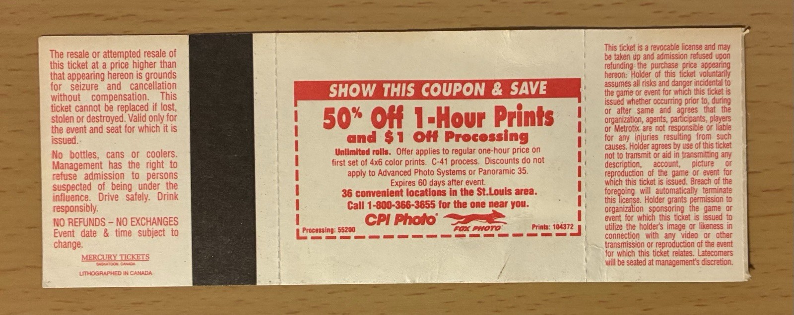 1996 THE FOUR TOPS & THE TEMPTATIONS SIX FLAGS ST. LOUIS CONCERT TICKET STUB C59