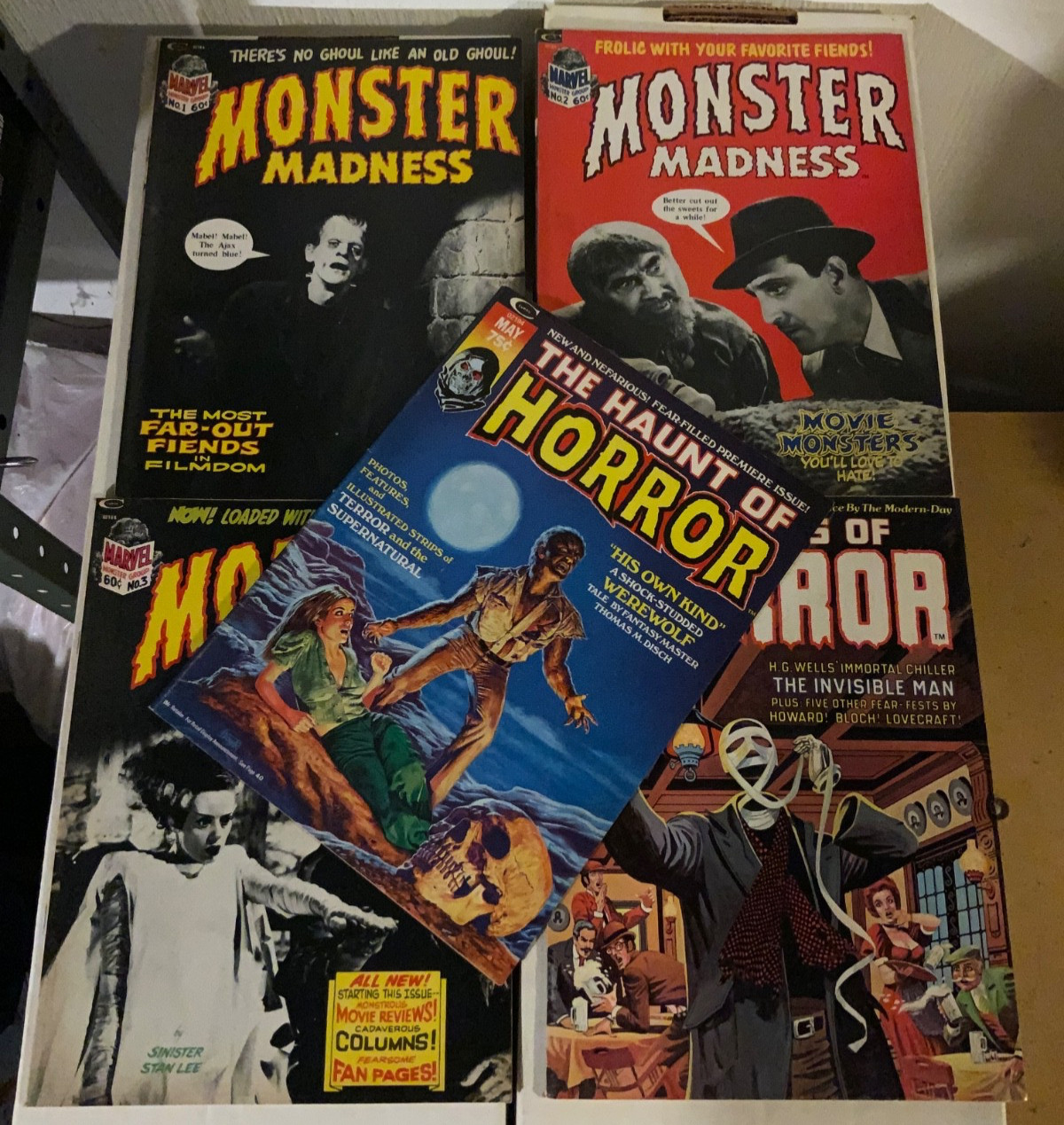 1973 Marvel MONSTER MADNESS MAGAZINES 1-3 Masters of Terror #2 Haunt of Horror 1