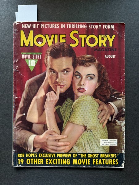 Movie Story Vintage Magazine Bob Hope Paulette Goddard Cover 1940 Hedy Lamarr