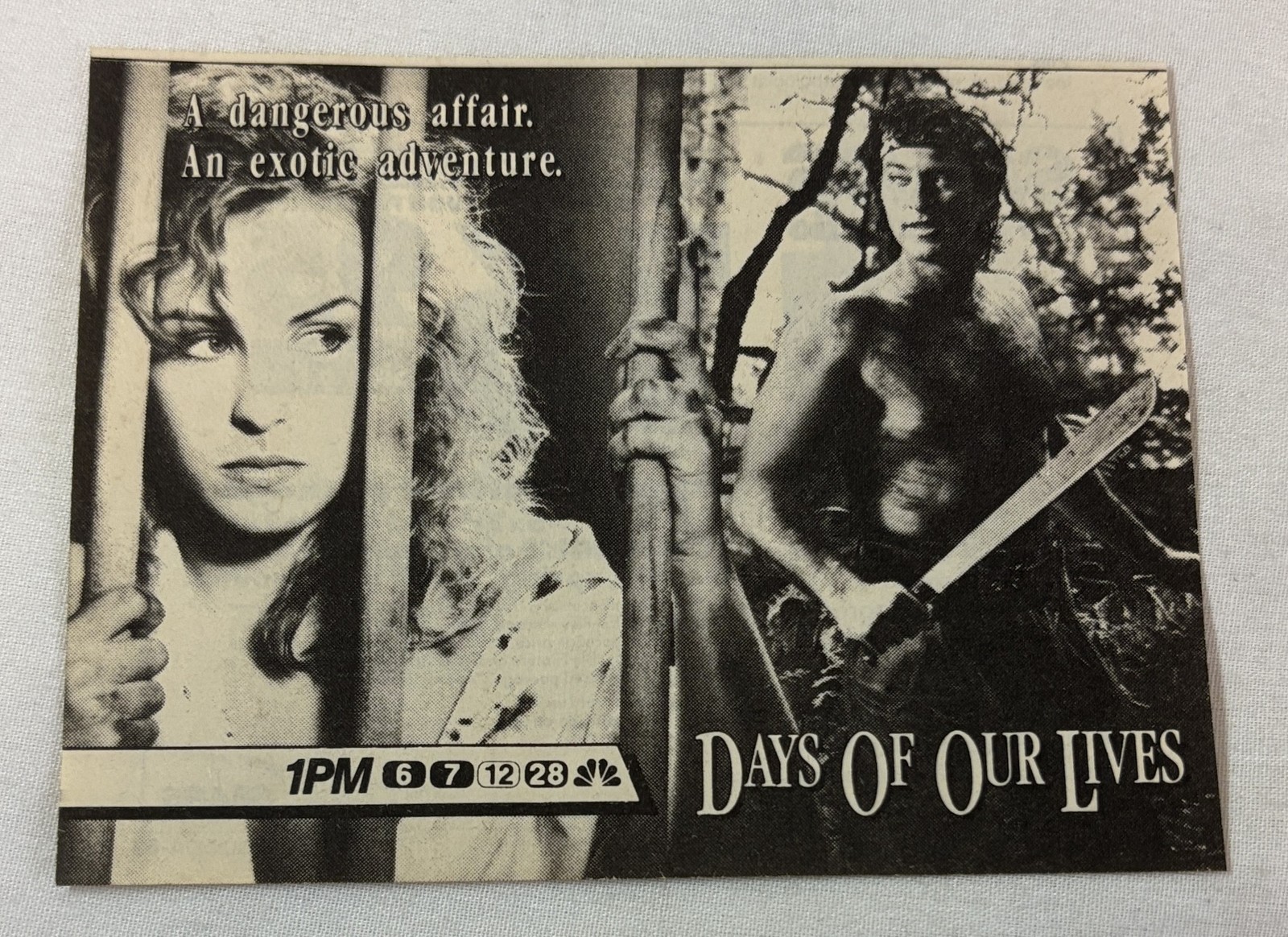 1988 NBC tv ad~ DAYS OF OUR LIVES a dangerous affair, an exotic adventure