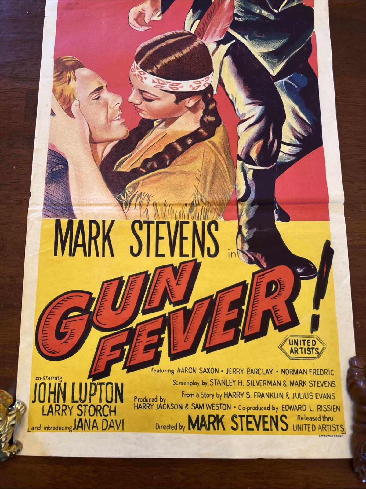 1958 Gun Fever Featuring Mark Steven’s Movie Daybill 30X14