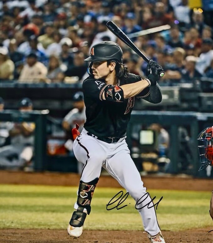 Corbin Carroll Slugger Stance Baseball Signed RP Reprint 8X10 Photo
