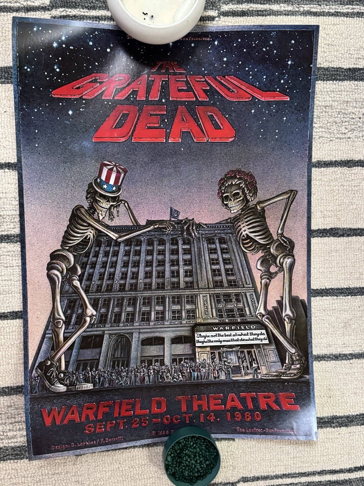Grateful Dead AOR 4.45 Warfield Theatre 1980 Dennis Larkins Poster 19½ x 27¾